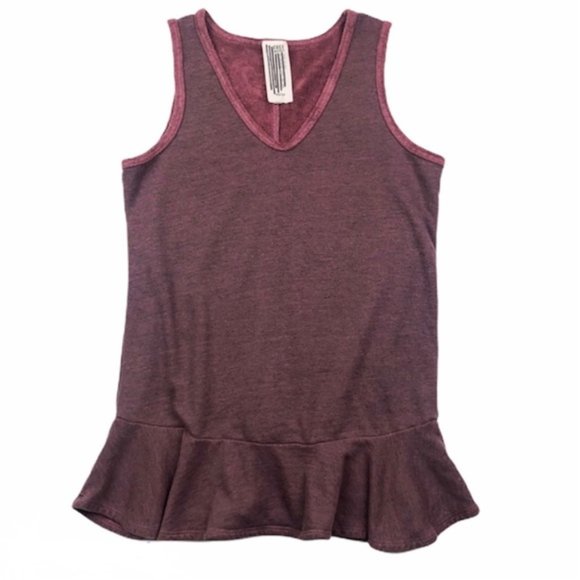 Free People Tops - Free People V Neck Terry Cloth Peplum Tank Tunic